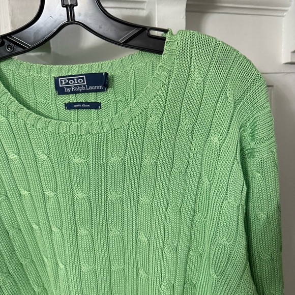Polo Ralph Lauren Men’s Cable Knit Sweater Crew Neck Green Sz XL - Picture 4 of 11
